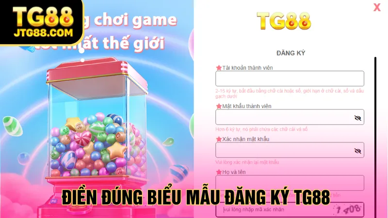 Điền đúng chuẩn các dữ liệu trong biểu mẫu